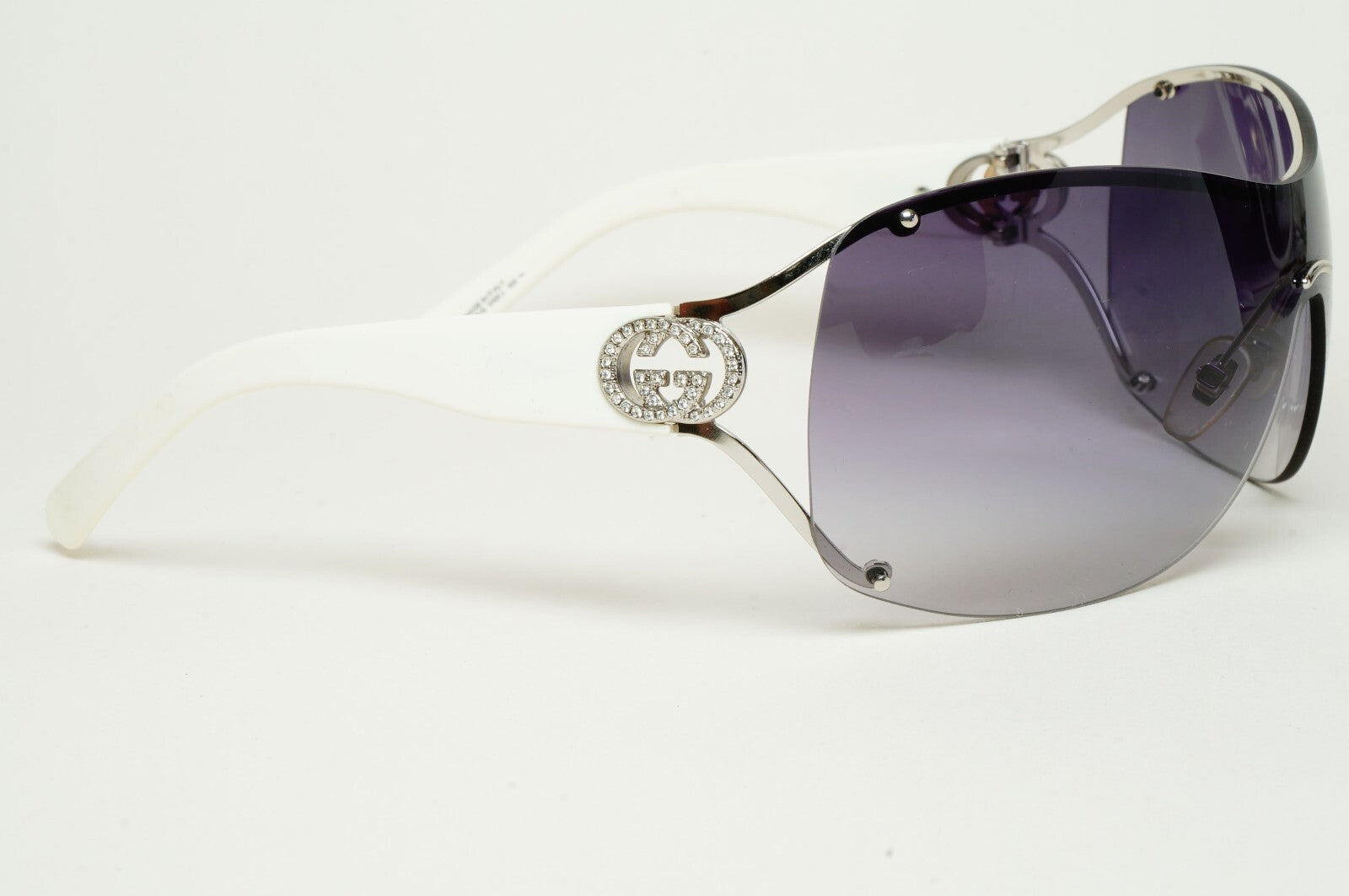 Gucci Sunglasses 2006 Vintage Shield Wrap Grey White GG 2808/S 010KJ 070325