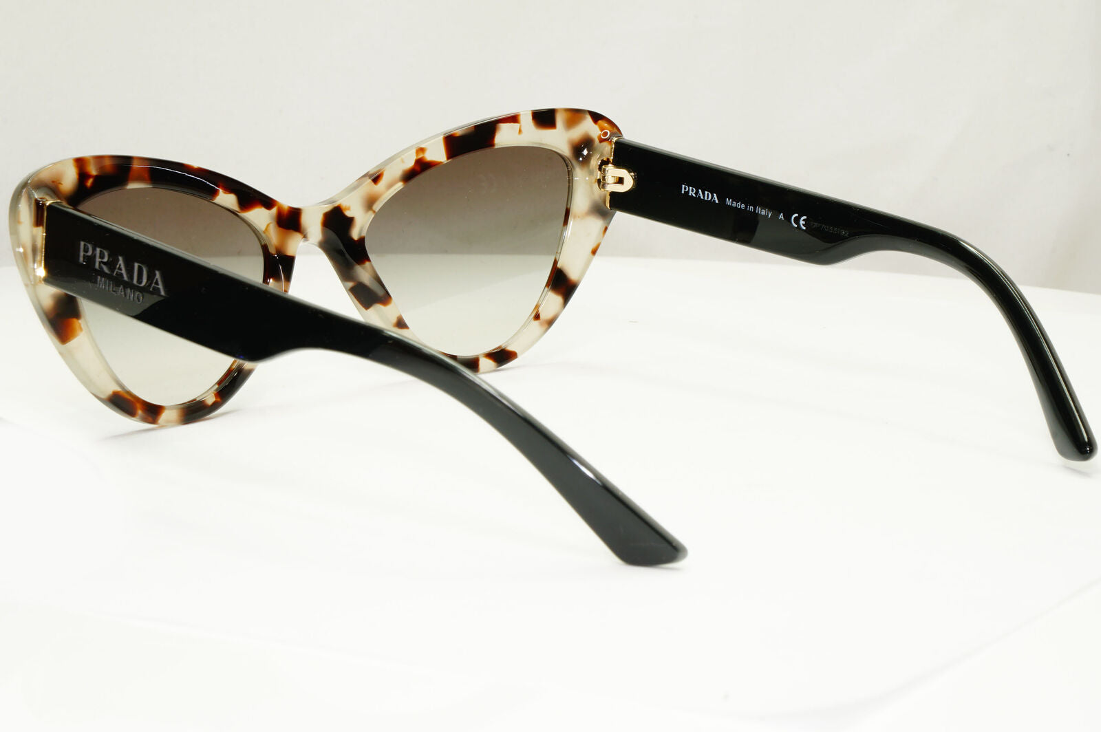 Prada Marble Brown Sunglasses Milano Havana Grey Cat Eye PR13YS SPR 13Y UAO-0A7