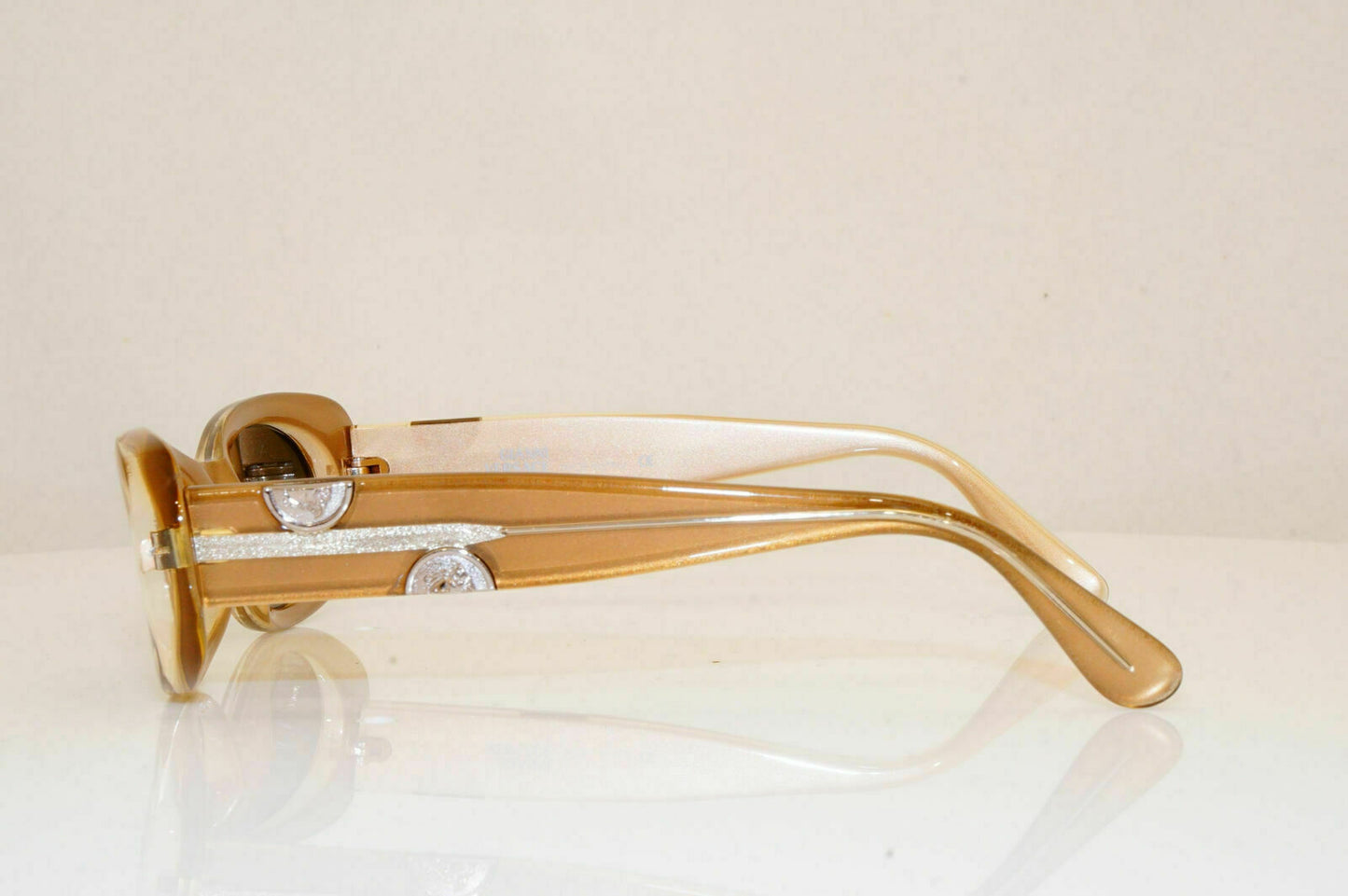 Gianni Versace 1996 Vintage Medusa Split Coin Sunglasses Brown MOD 248 COL 327