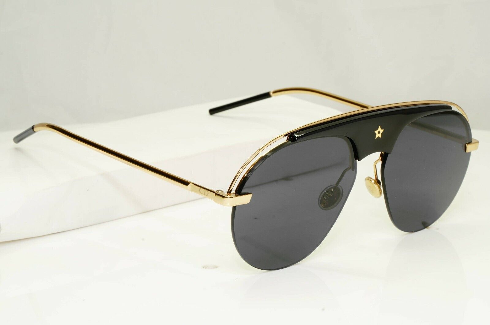 Dior Gold Black Pilot Metal Sunglasses Revolution 2M22K Star Womens Mens