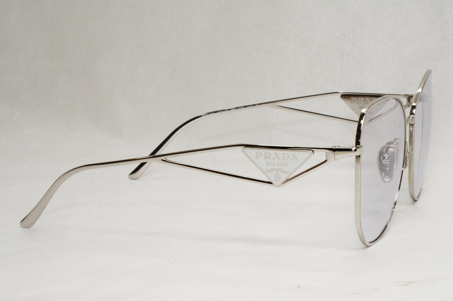 Prada Sunglasses Photochromic Grey Silver Triangle PR57YS SPR 57Y 1BC-07D
