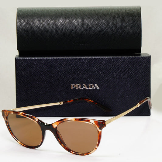Prada Sunglasses Caramel Brown Tortoise Gold VPR 17W 07R-1O1 53mm