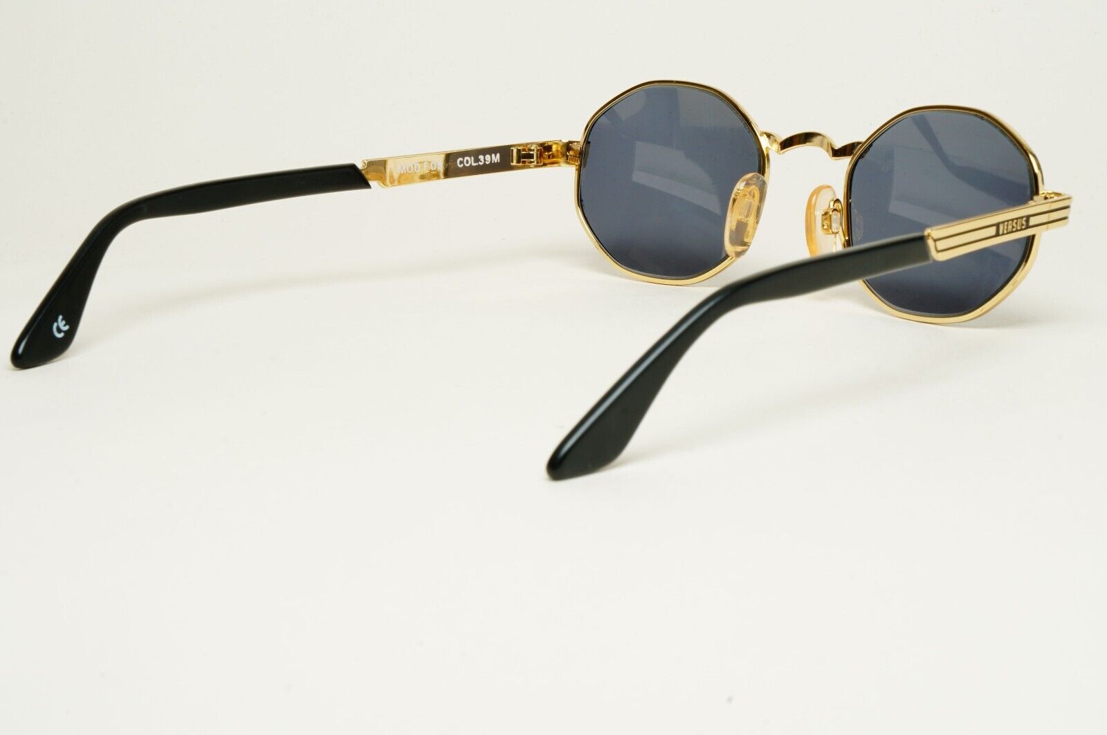Versus Sunglasses 1996 by Gianni Versace Vintage Gold Hexagon MOD F09 COL 39M