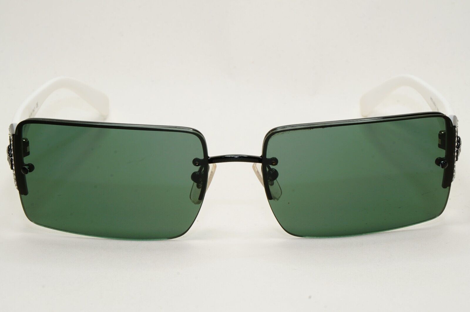 Versace Sunglasses 2002 Vintage Black White Green MOD 2029-B 1009/71 120824