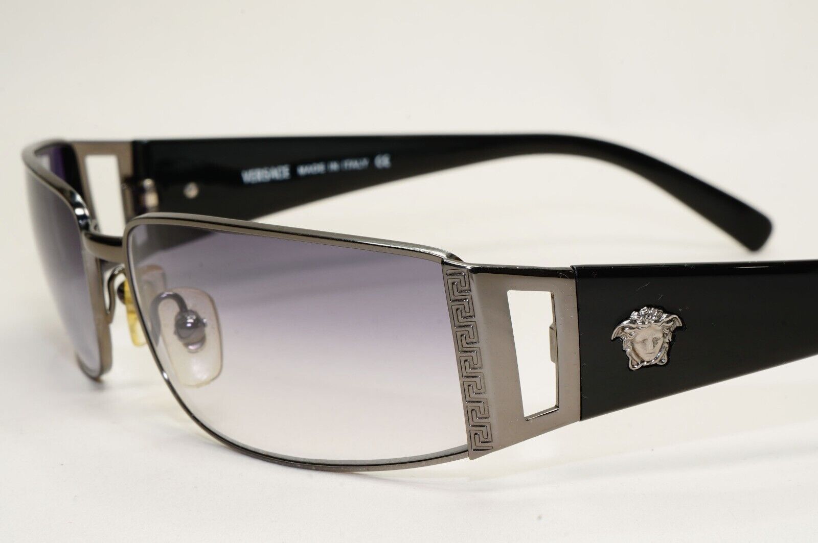 Versace Sunglasses 2003 Vintage Rectangle Black Gunmetal MOD 2021 1001/11 210924