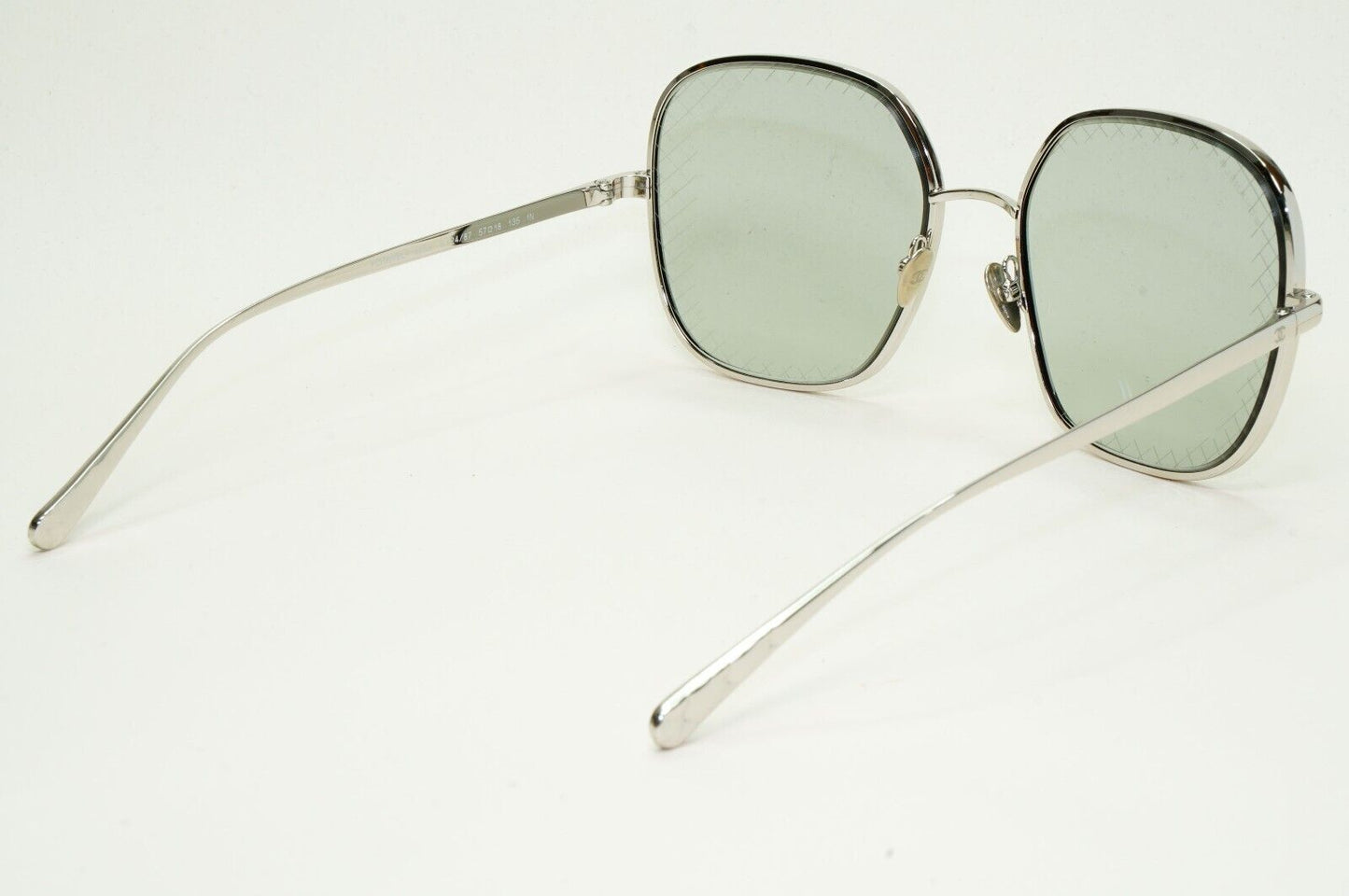 Chanel Sunglasses Silver Square Grey Metal Large 4252 c.124/87 57mm