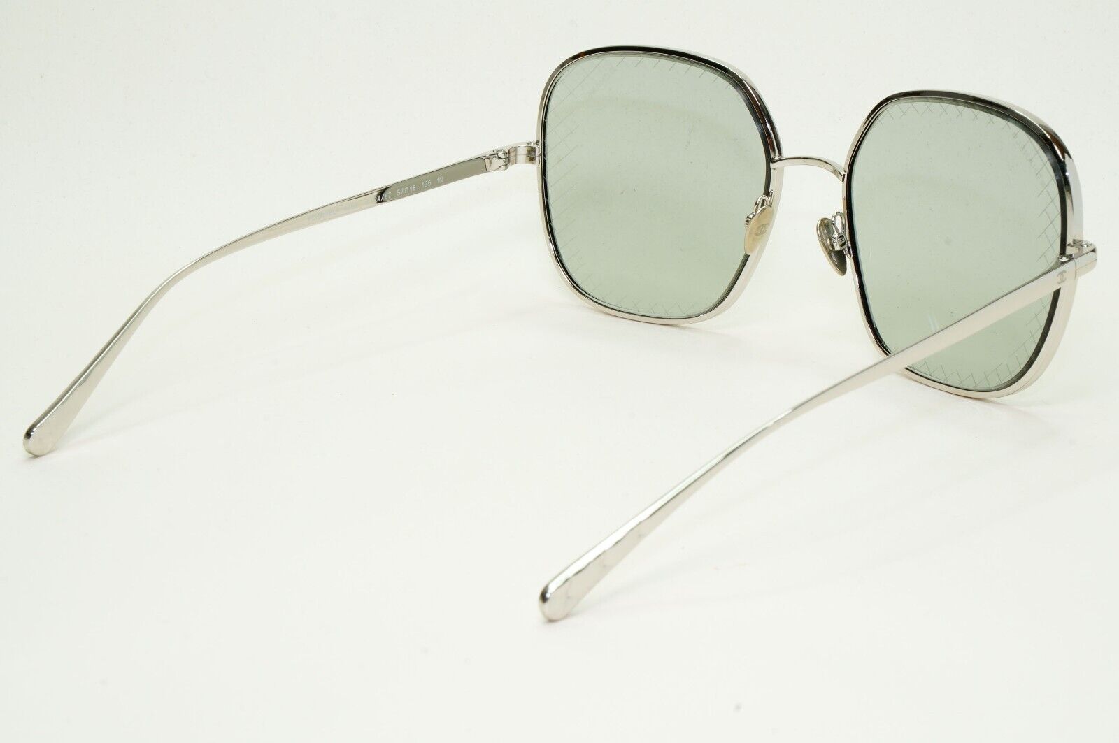 Chanel Sunglasses Silver Square Grey Metal Large 4252 c.124/87 57mm