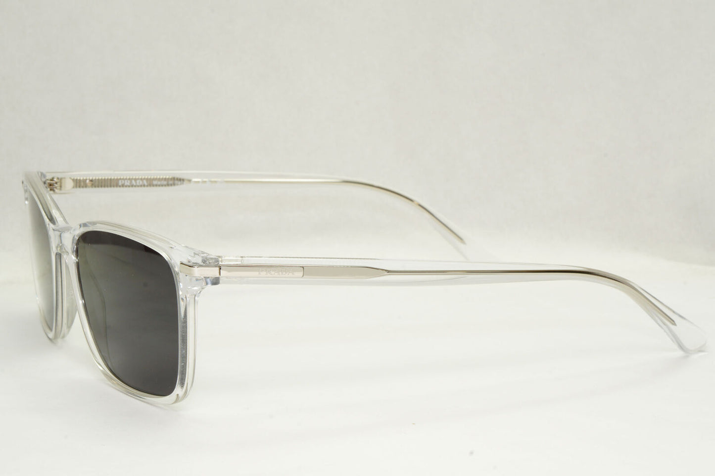 Prada Sunglasses Black Transparent Crystal Square PR14WV VPR 14W 2AZ-1O1 56mm