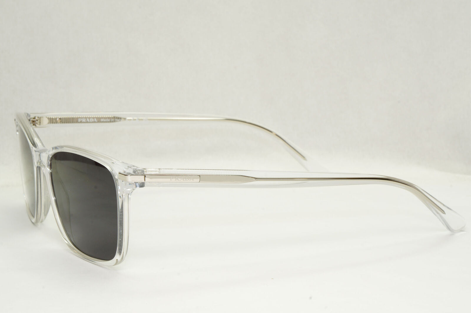 Prada Sunglasses Black Transparent Crystal Square PR14WV VPR 14W 2AZ-1O1 56mm