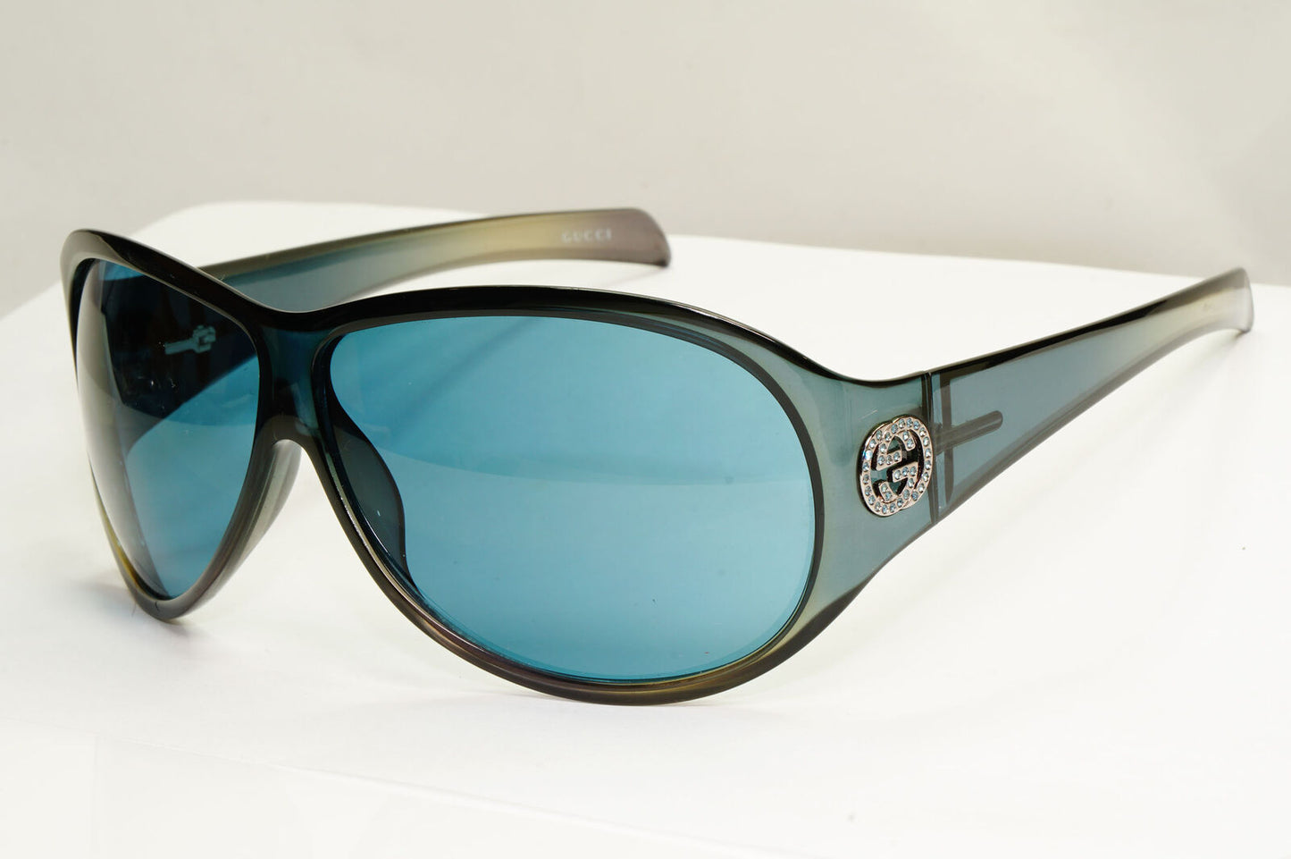 Gucci 2006 Vintage Sunglasses Blue Oversized Crystal GG 2536/STRASS LT6 071222