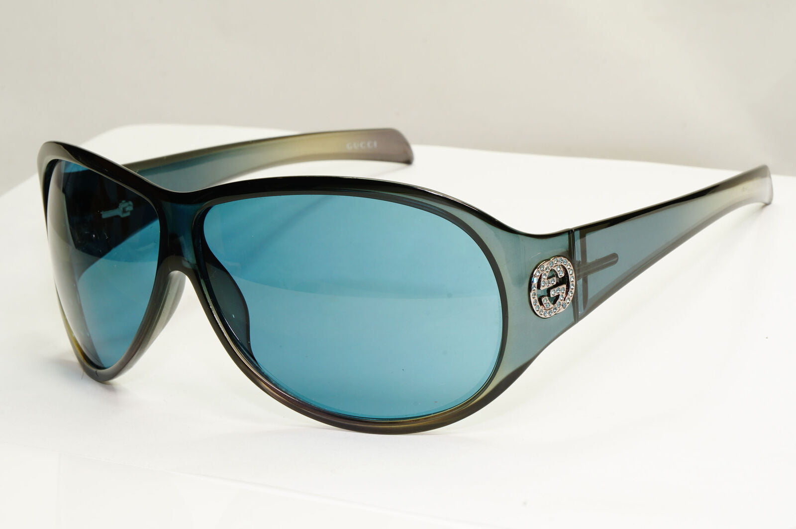 Gucci 2006 Vintage Sunglasses Blue Oversized Crystal GG 2536/STRASS LT6 071222