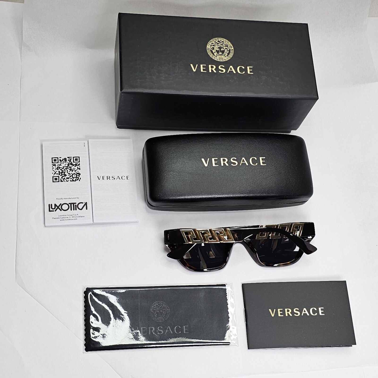 Versace Sunglasses Greca Gold Brown Tortoise Rectangle MOD VE 4419 108/87