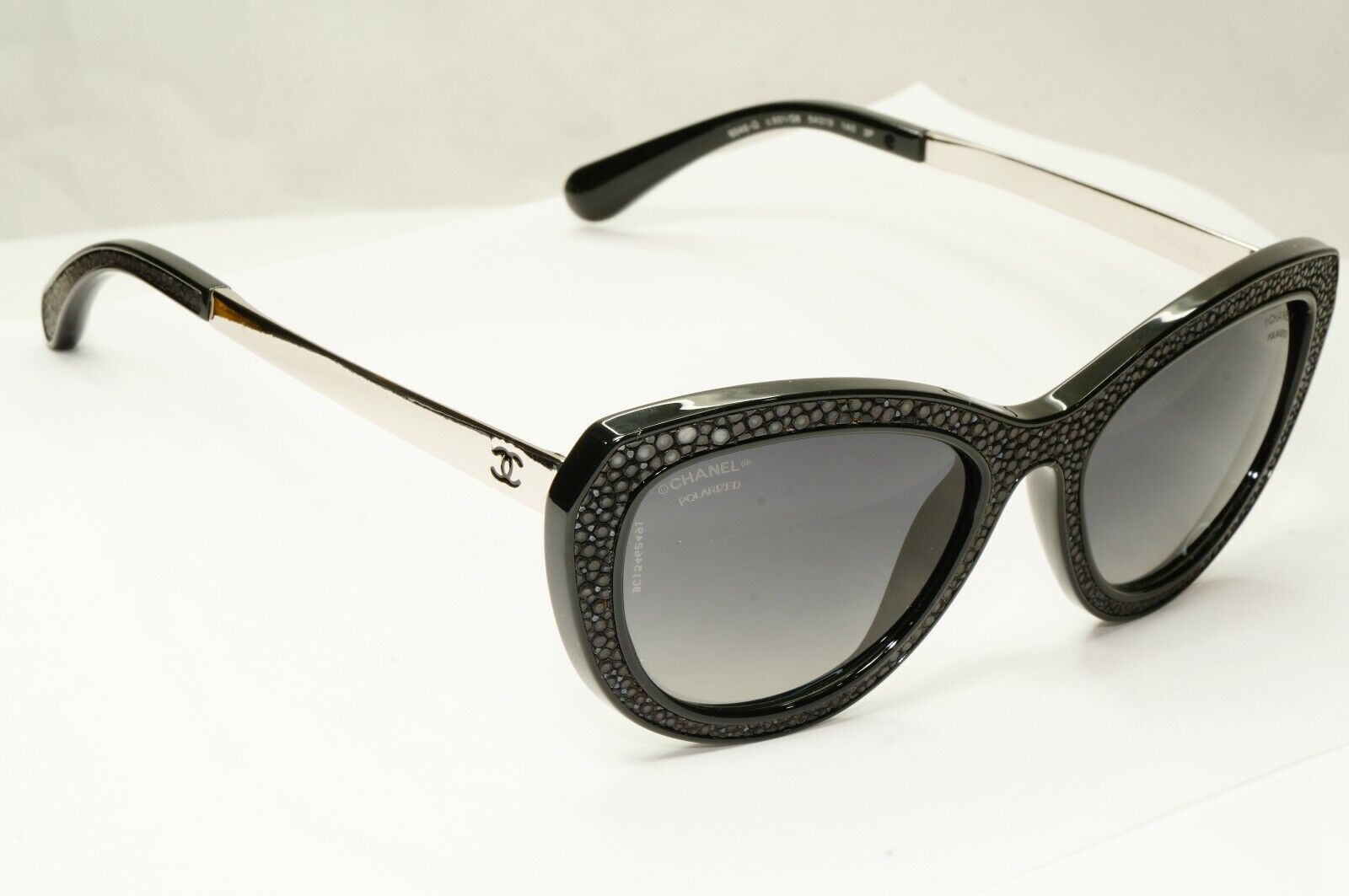 Chanel Sunglasses Stringray Leather Exotic Polarised Black 6046 501/S8 26987