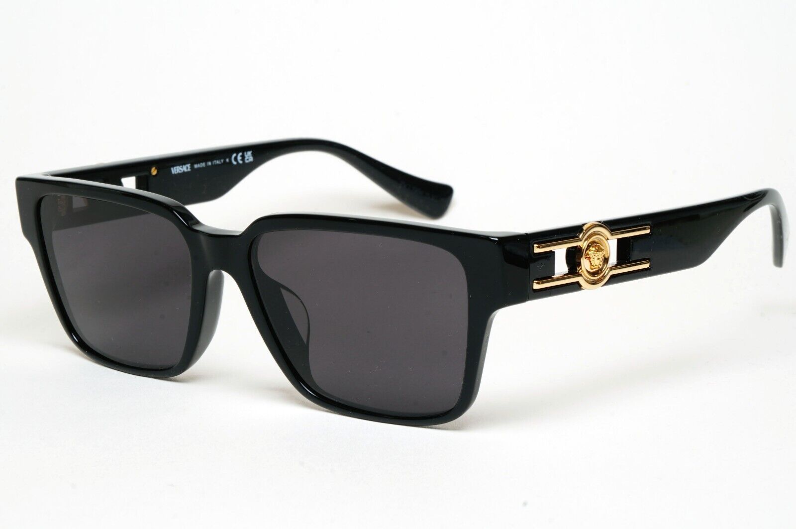 Versace Sunglasses Black Gold Medusa Square MOD VE 3346-F GB1 55mm