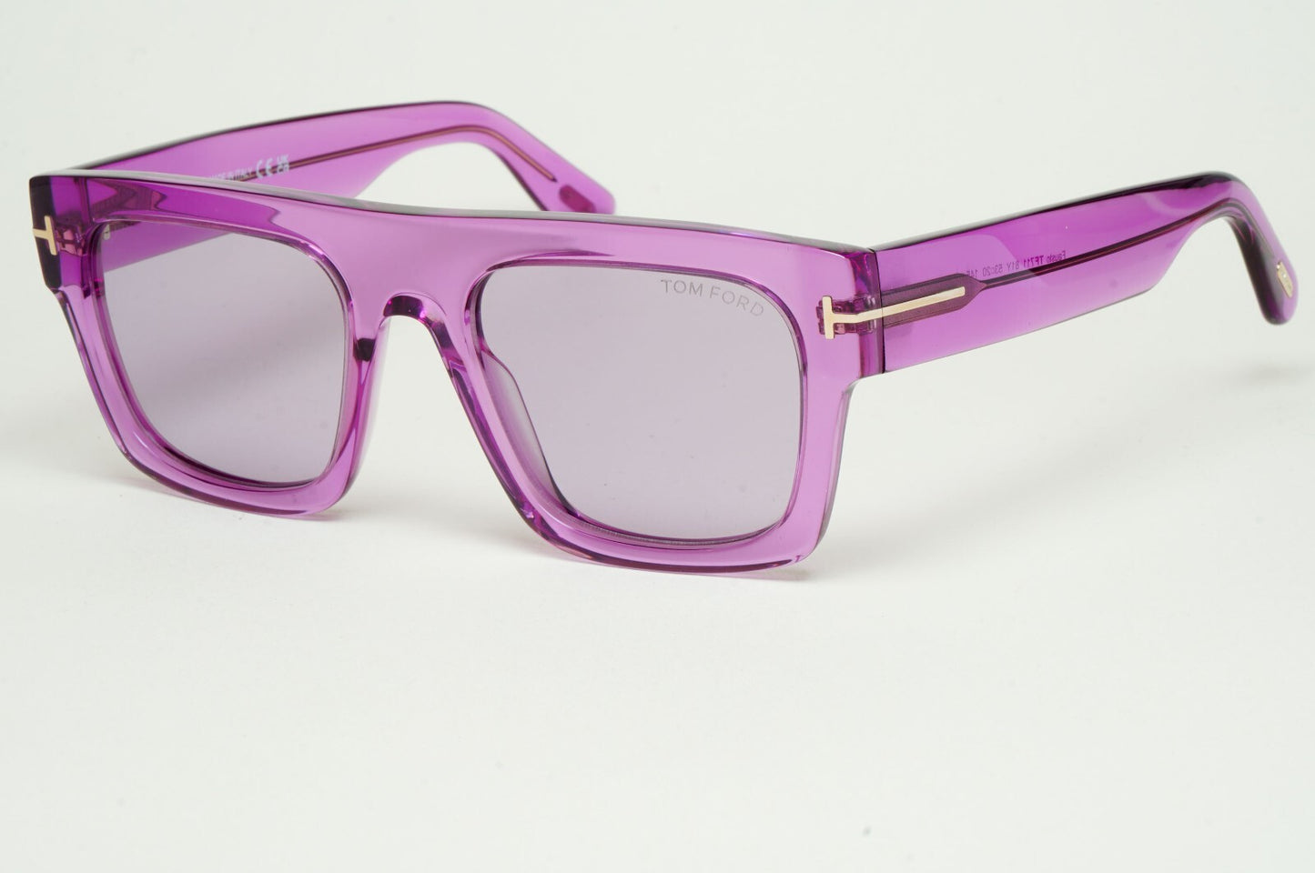 Tom Ford Sunglasses Fausto Violet Transparent Square FT0711 TF 711 81Y 53mm