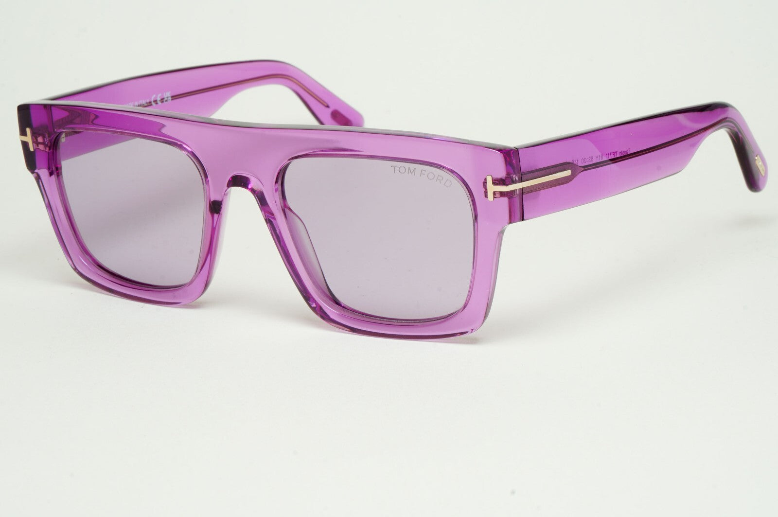 Tom Ford Sunglasses Fausto Violet Transparent Square FT0711 TF 711 81Y 53mm