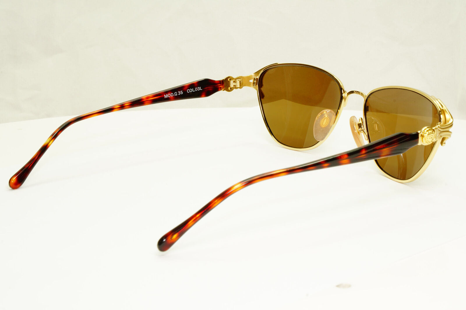 Gianni Versace 1995 Vintage Gold Medusa Brown Retro Sunglasses MOD G35 COL 03L A