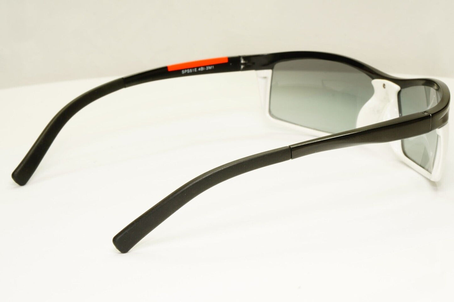 Prada 2004 Rare Sunglasses Vintage Black Smoke Gradient Mens Wrap SPS 51E PS51ES