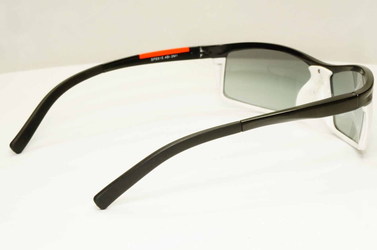 Prada 2004 Rare Sunglasses Vintage Black Smoke Gradient Mens Wrap SPS 51E PS51ES