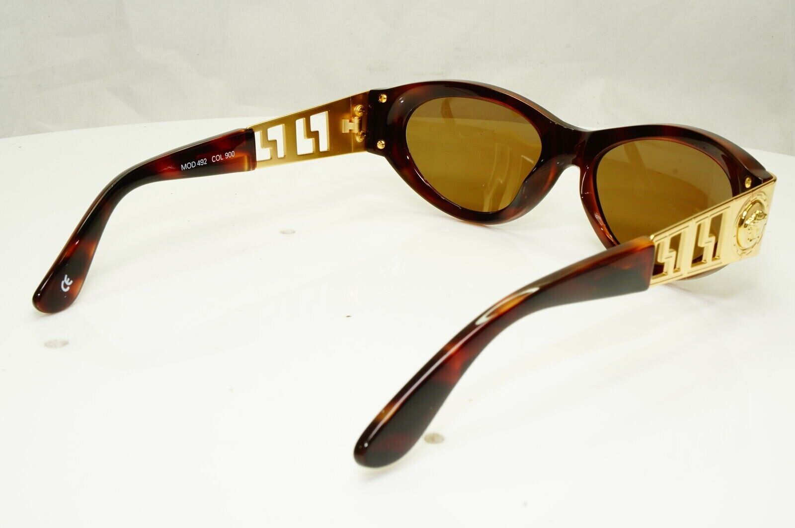 Gianni Versace Sunglasses 1996 Vintage Brown Gold Medusa Brown MOD 492 COL 900