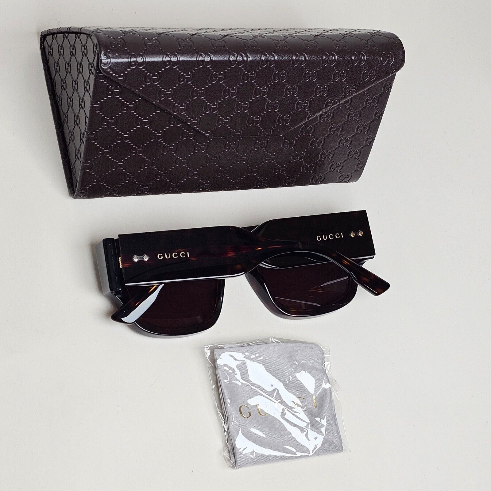 Gucci Sunglasses 2023 Brown Tortosise Square Heavy Thick GG1262S 002 290125