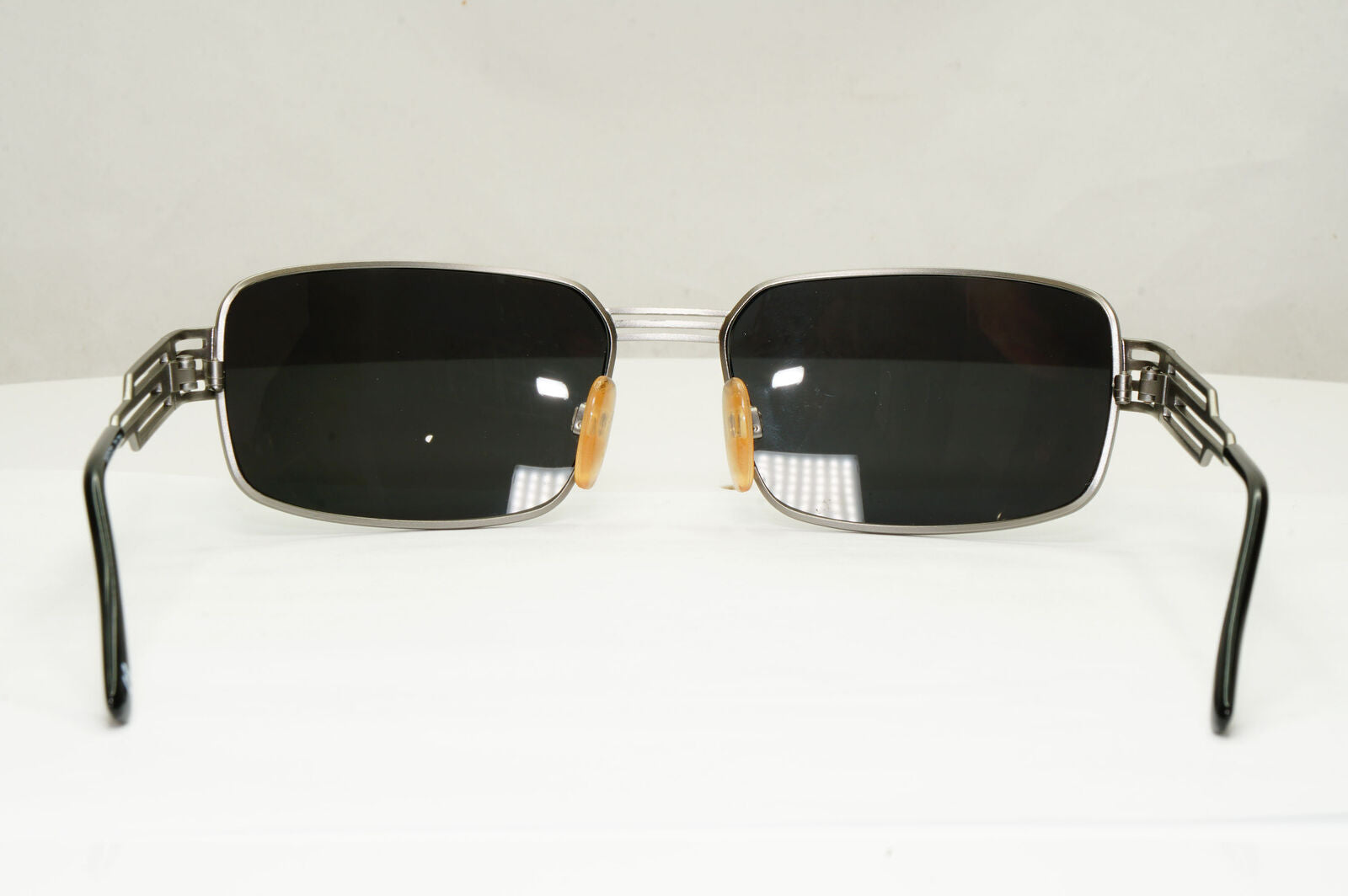 Versus 1996 by Gianni Versace Vintage Silver Black Sunglasses MOD F37 COL 77M