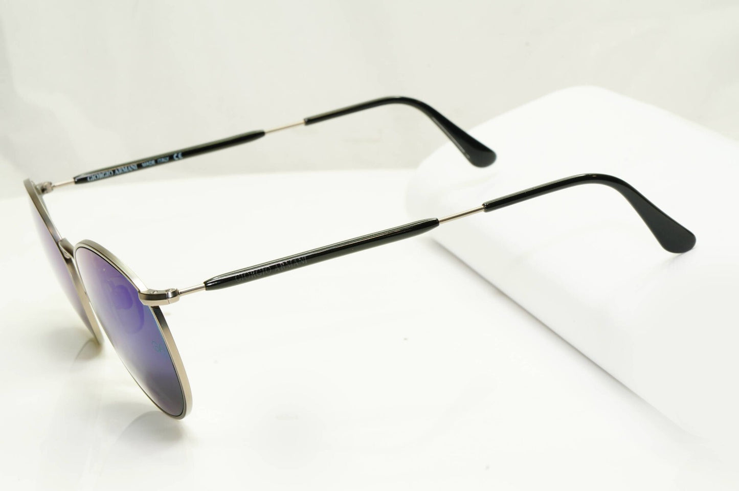 Giorgio Armani 1997 Vintage Sunglasses Blue Mirror Glass Silver 627 815/35 51mm
