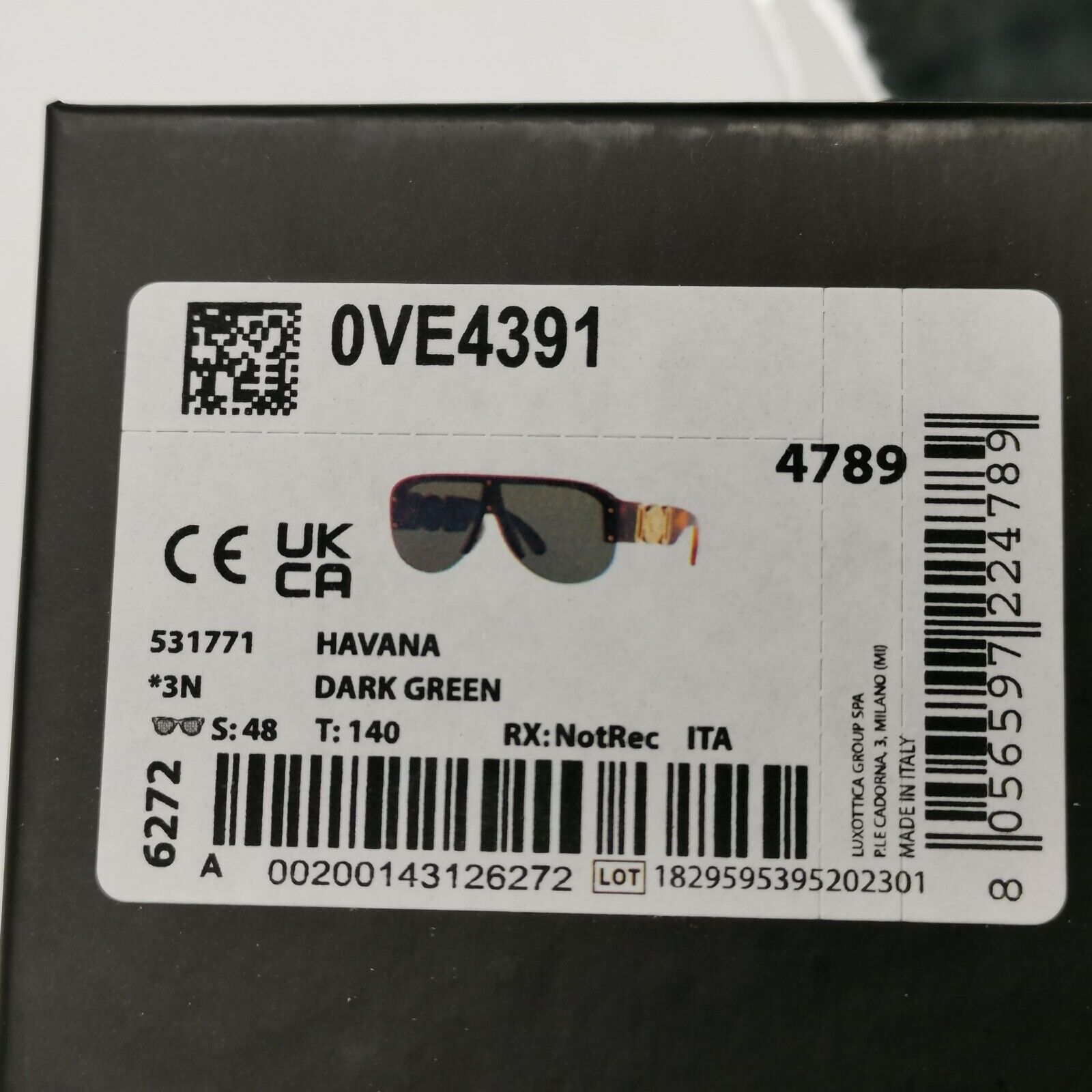 Versace Sunglasses Medusa Shield Brown Gold Green Visor MOD 4391 5317/71