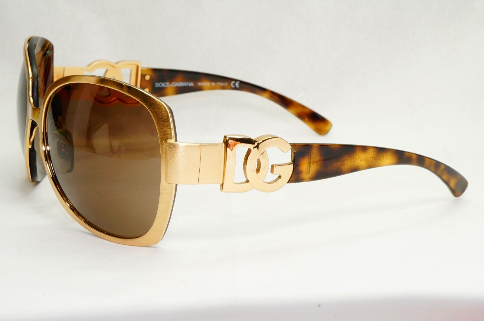 Dolce & Gabbana Sunglasses Vintage Gold Brown Square Metal DG 2031 065/73 270324