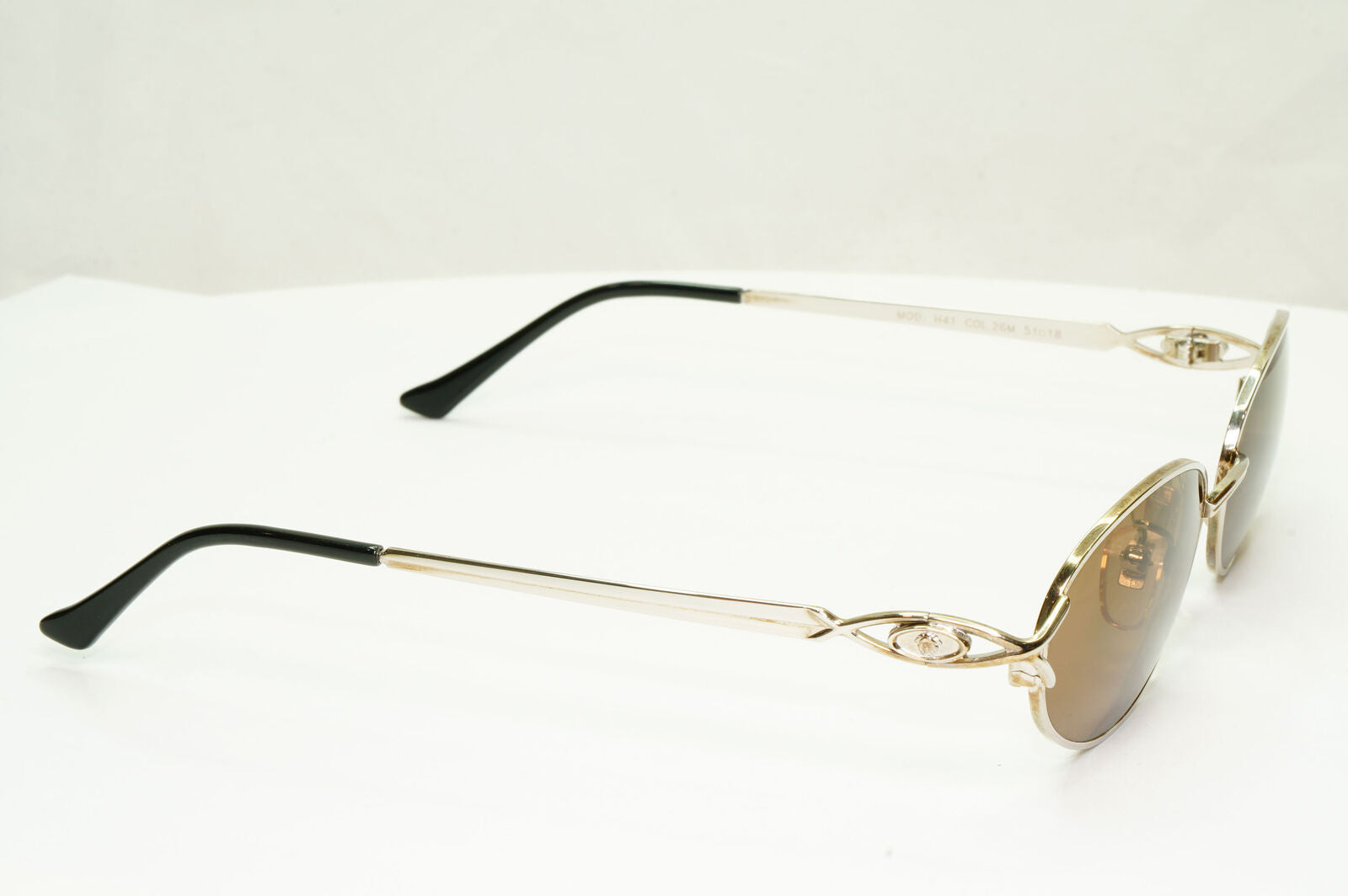 Gianni Versace 1995 Sunglasses Vintage Silver Brown Oval MOD H41 COL 26M