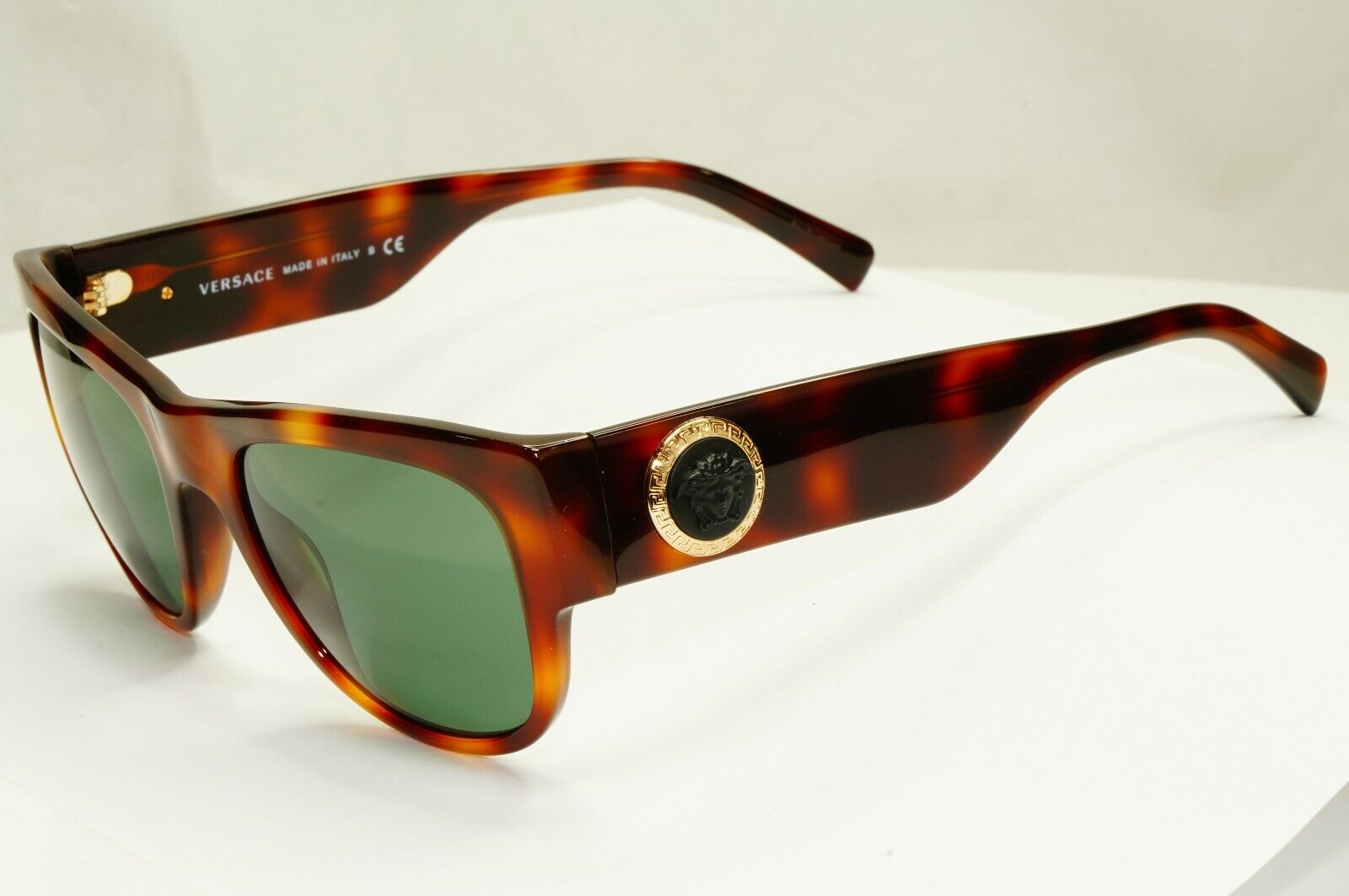 Versace Sunglasses Gold Medusa Tortoiseshell Brown Green Square 4359 5217/71