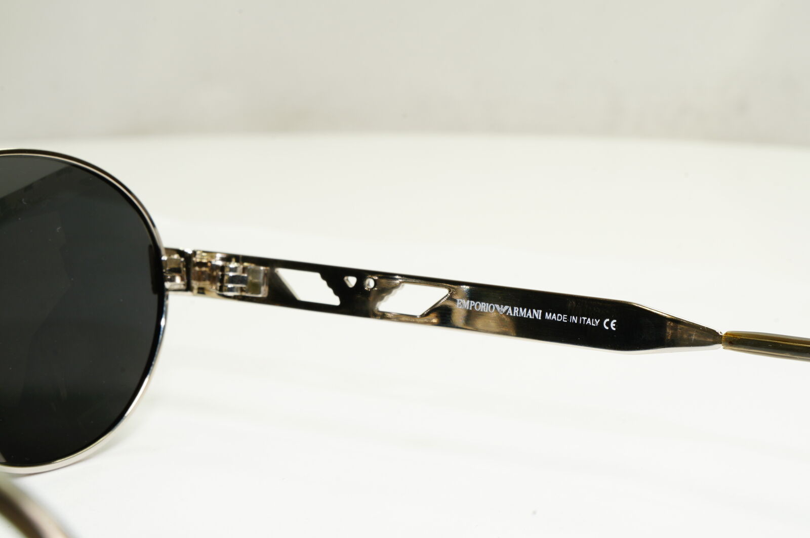 Emporio Armani Sunglasses 1997 Vintage Silver Round Black Eagle Metal 023-S 707