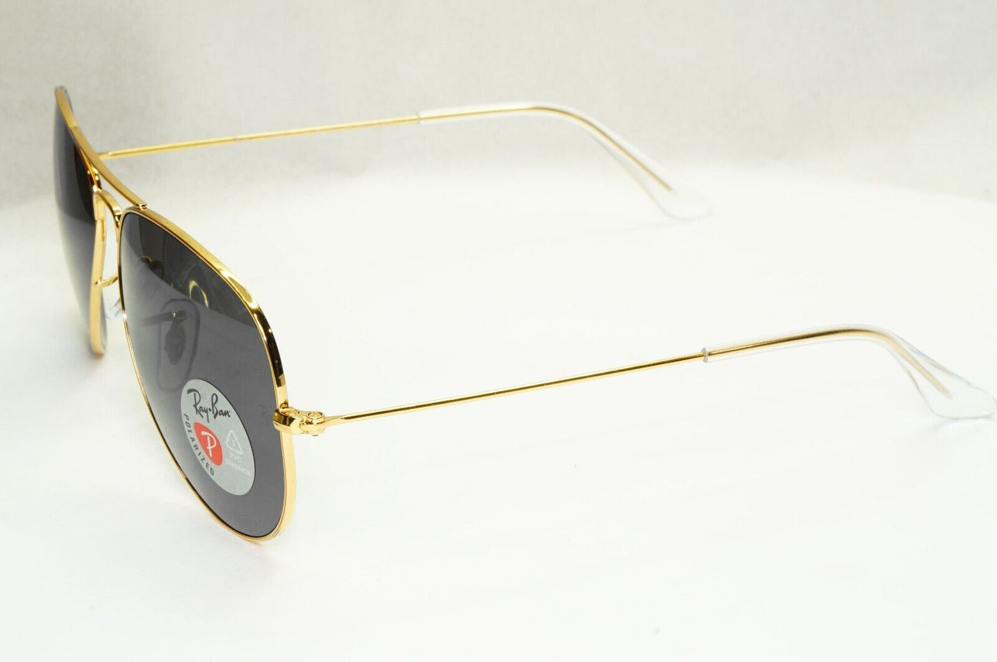 Ray-Ban Sunglasses Aviator Polarised Gold Black Metal Pilot RB 3025 9196/48 50mm