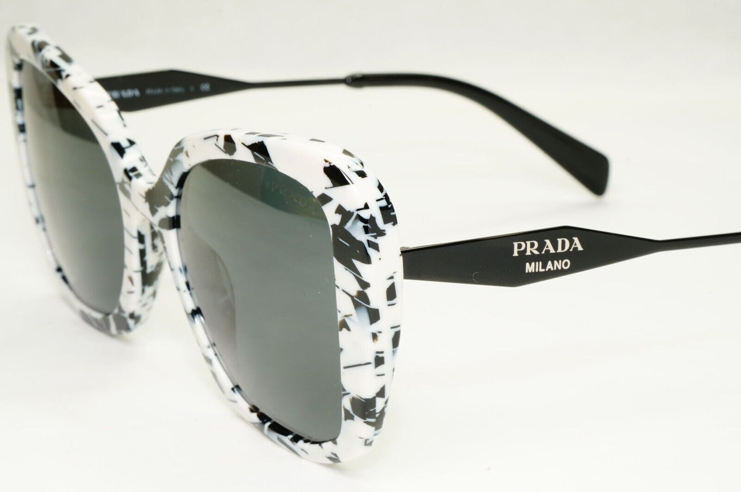 Prada Sunglasses White Black Marble Talc Abstract Grey PR03YS SPR 03Y 02Y-5S0