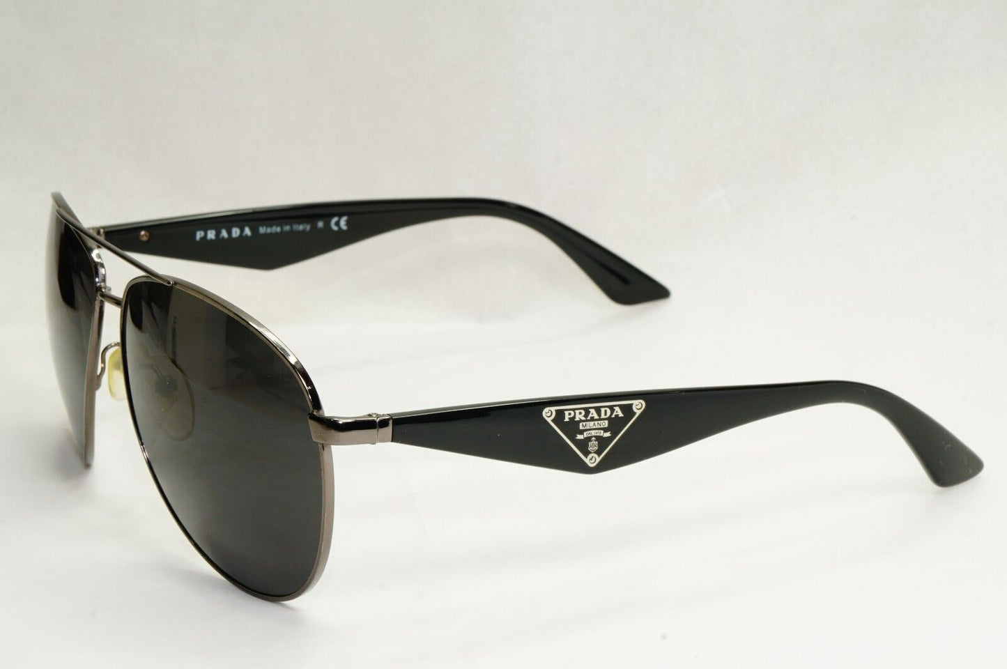 Prada Sunglasses Triangle Logo Pilot Gunmetal Black PR53QS SPR 53Q 5AV0A7 270324