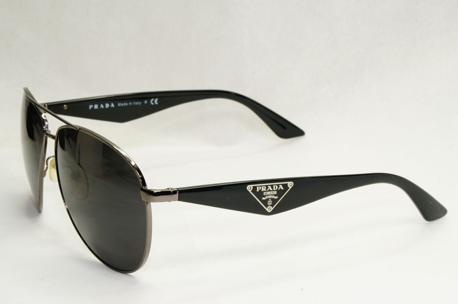 Prada Sunglasses Triangle Logo Pilot Gunmetal Black PR53QS SPR 53Q 5AV0A7 270324