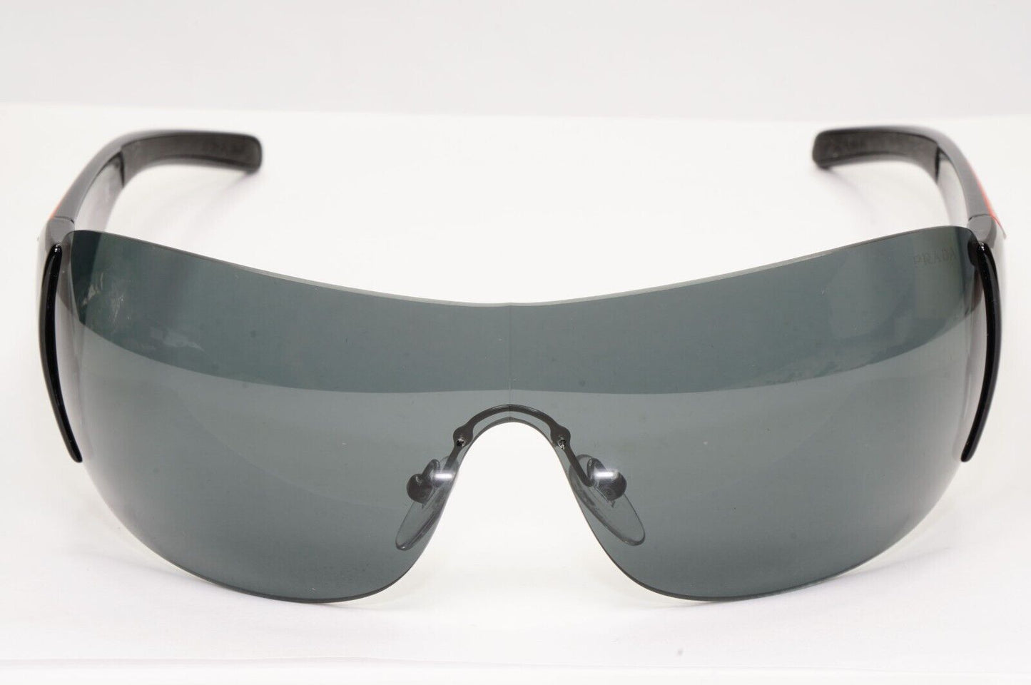 Prada Black Sunglasses Shield Visor Glossy Wrap Sport PS02LS SPS 02L 1AB-1A1