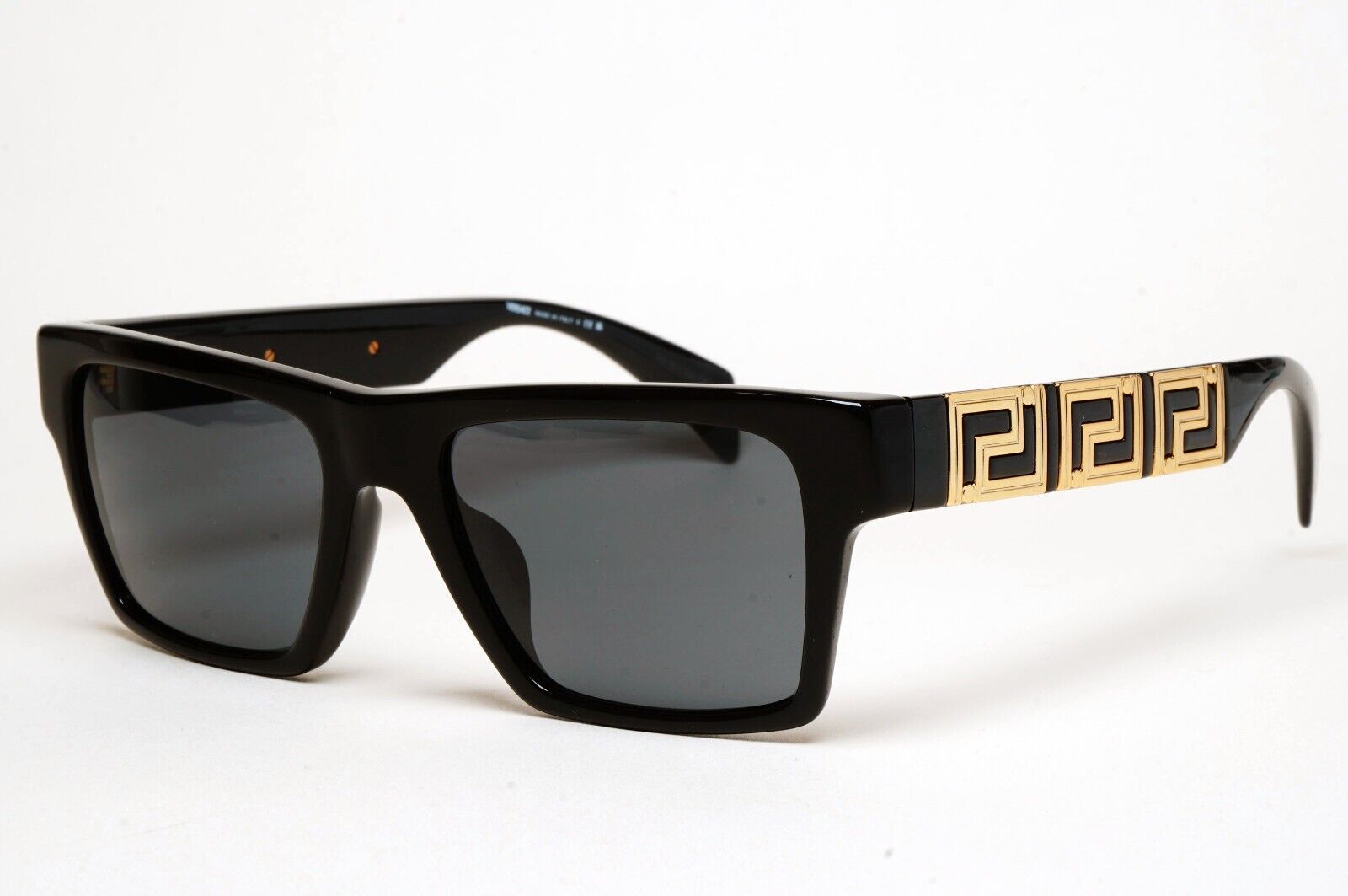 Versace Sunglasses Black Gold Meander Square Grey MOD VE 4445-F GB1/87 54mm