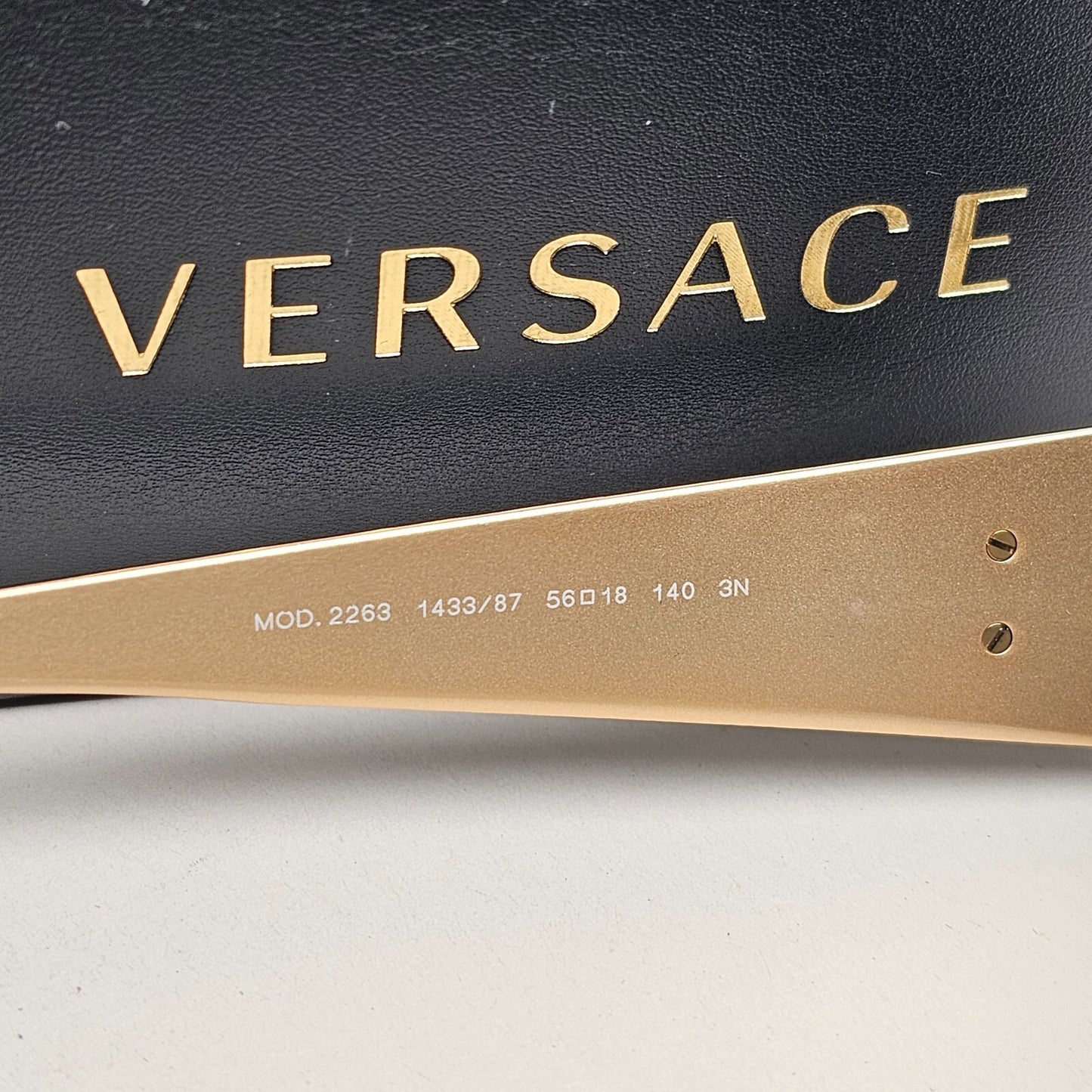 Versace Sunglasses Black Oval Gold La Medusa MOD VE 2263 1433/87 56mm [a]