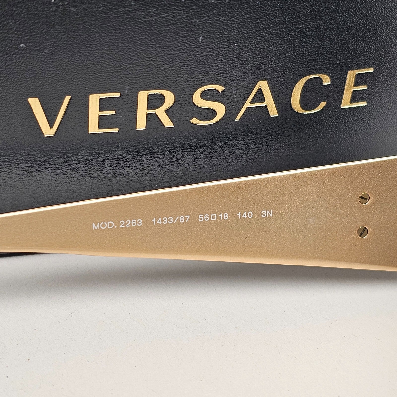 Versace Sunglasses Black Oval Gold La Medusa MOD VE 2263 1433/87 56mm [a]