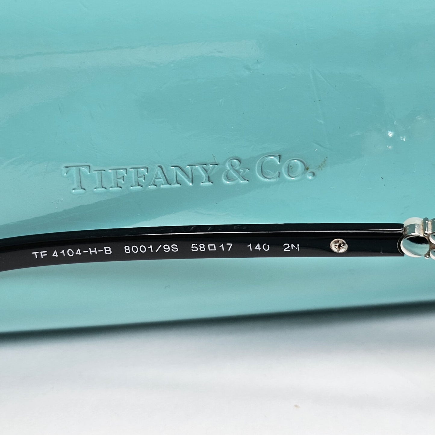 Tiffany & Co Sunglasses Black Pearl Crystal Silver TF 4104-H-B 8001/9S 050124