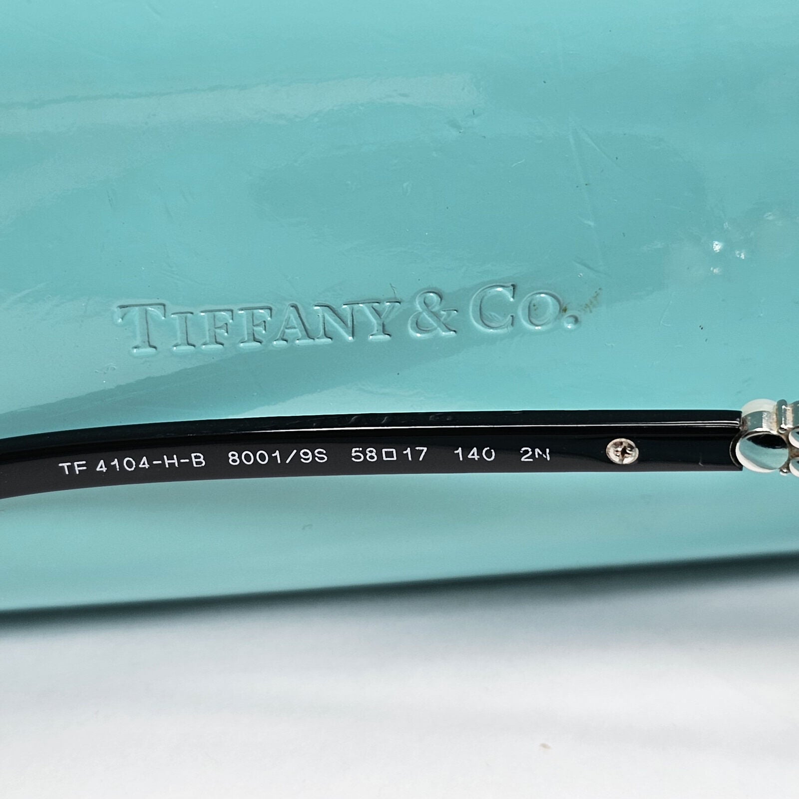 Tiffany & Co Sunglasses Black Pearl Crystal Silver TF 4104-H-B 8001/9S 050124