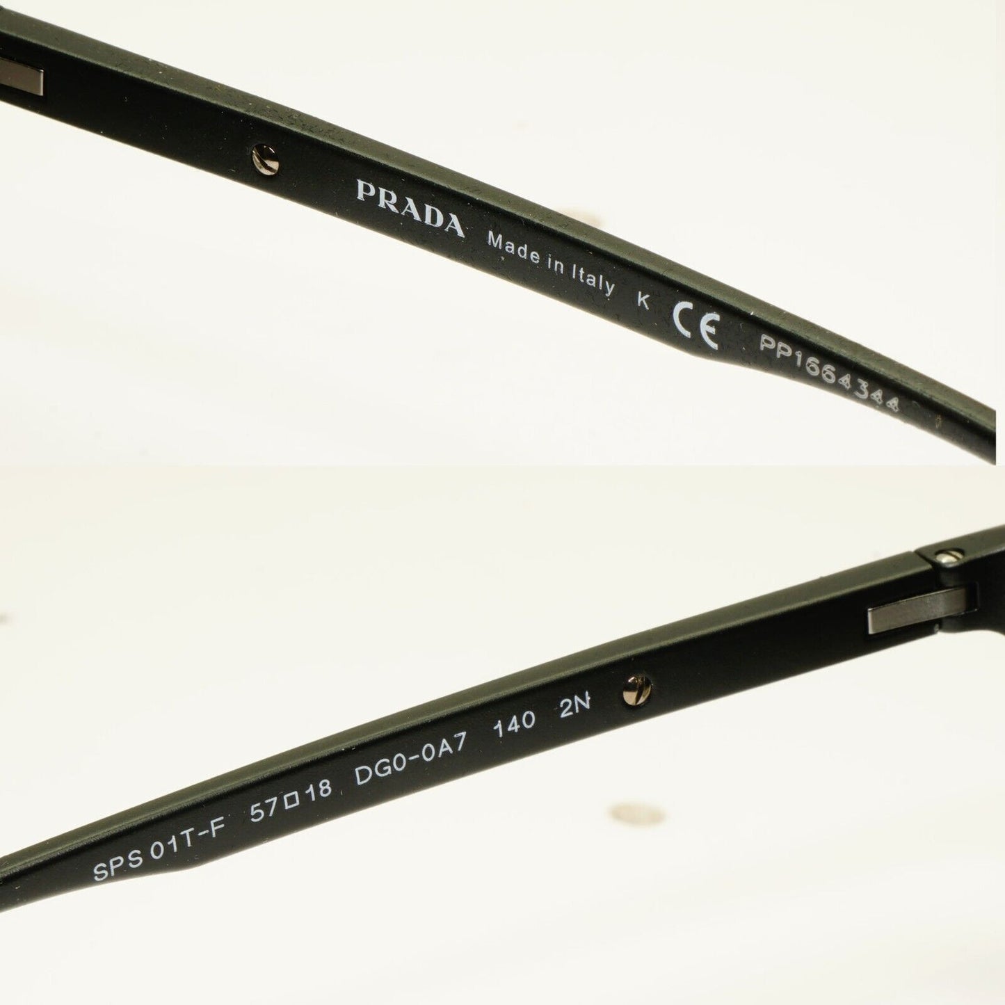 Prada Black Sunglasses Square Grey Gradient Lightweight PS01TS SPS 01T F DG0-0A7
