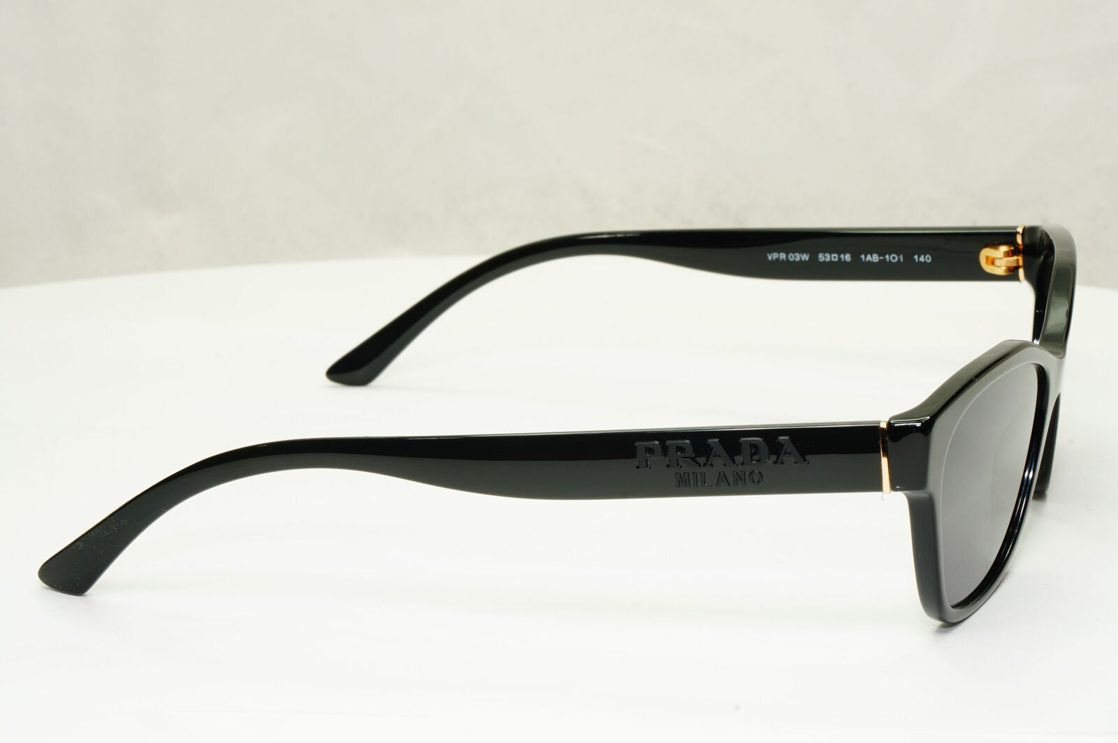 Prada Sunglasses Black Glossy Fashion Designer PR03WV VPR 03W 1AB-1O1 180323