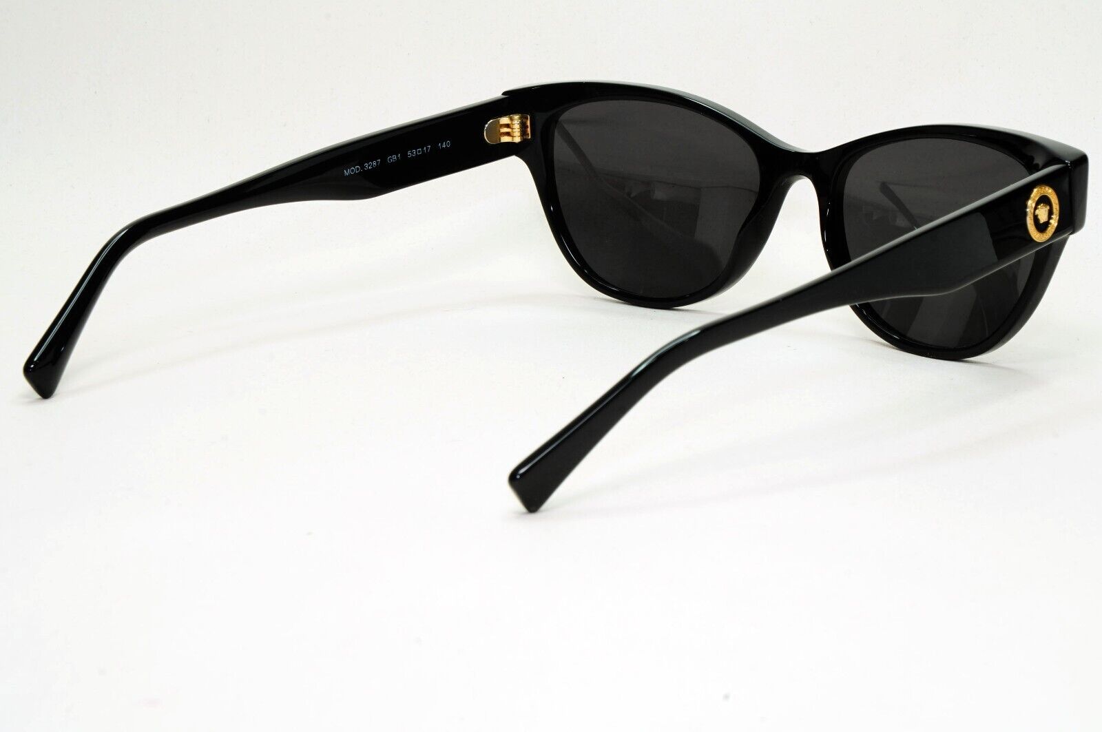 Versace Sunglasses Black Gold Medusa Cat Eye MOD VE 3287 GB1 53mm