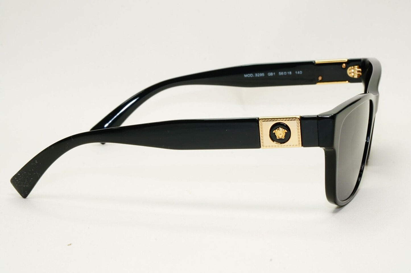 Versace Sunglasses Black Gold Medusa Square Glossy MOD VE 3295 GB1 56mm