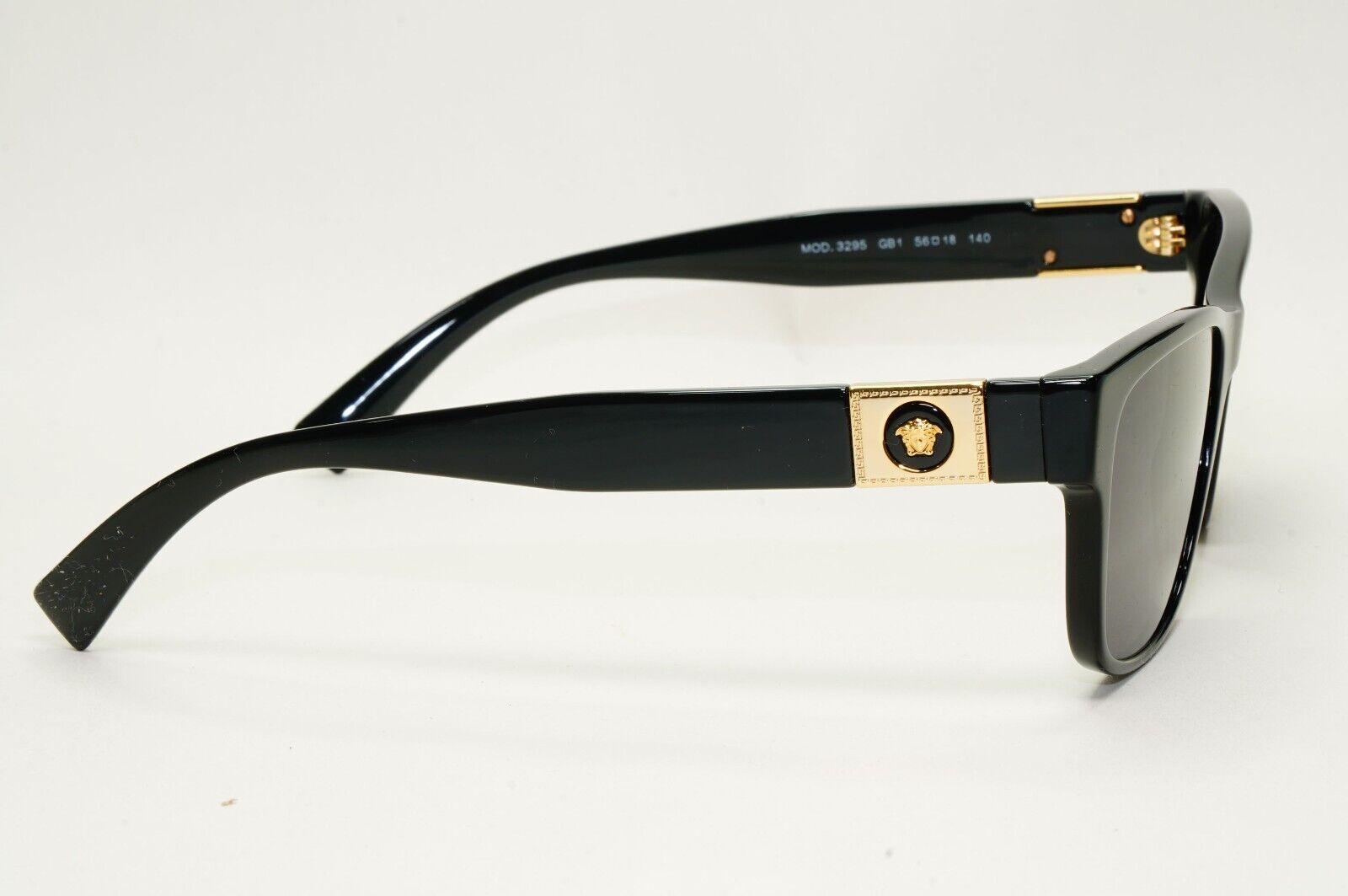 Versace Sunglasses Black Gold Medusa Square Glossy MOD VE 3295 GB1 56mm