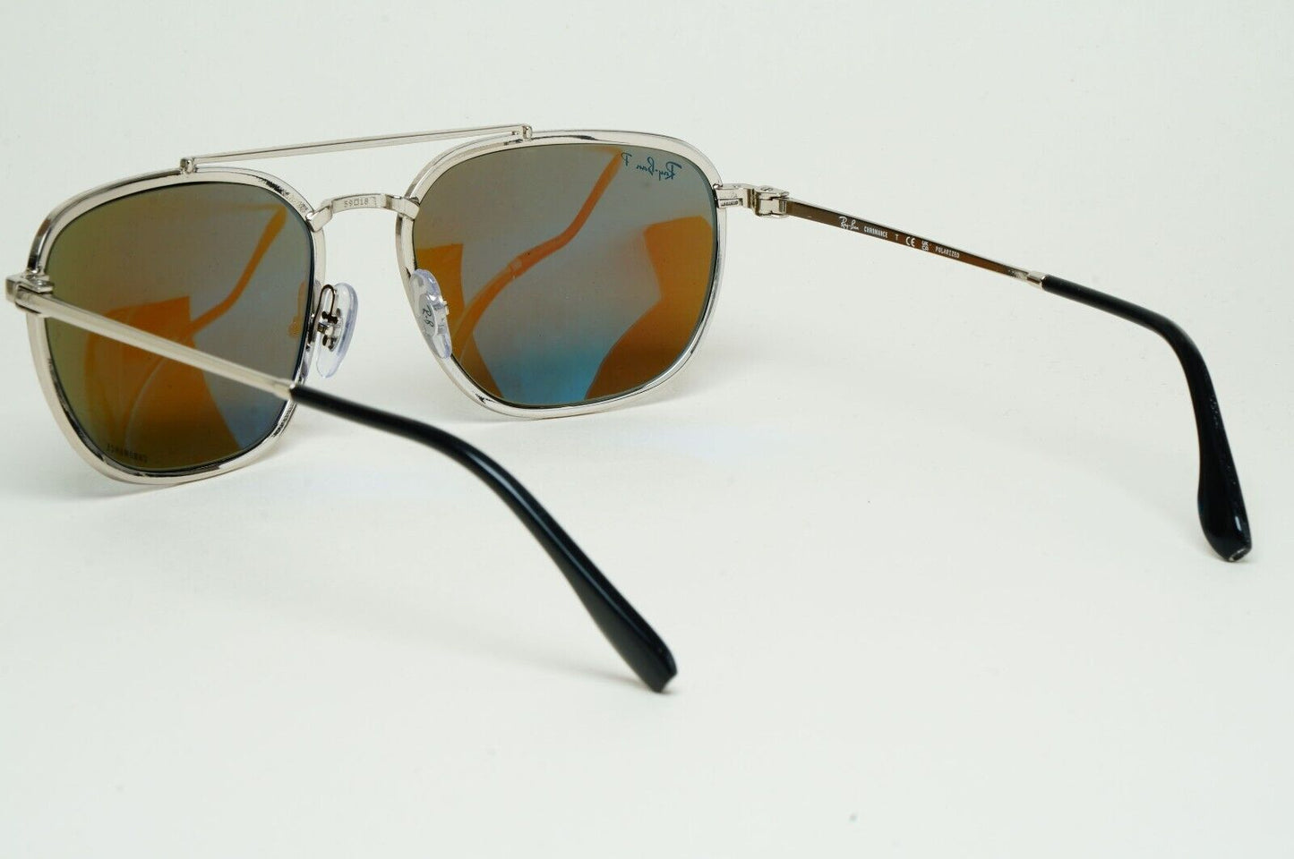 Ray-Ban Sunglasses Chromance Blue Mirror Polarized Black RB 3708 9144/4L 59mm