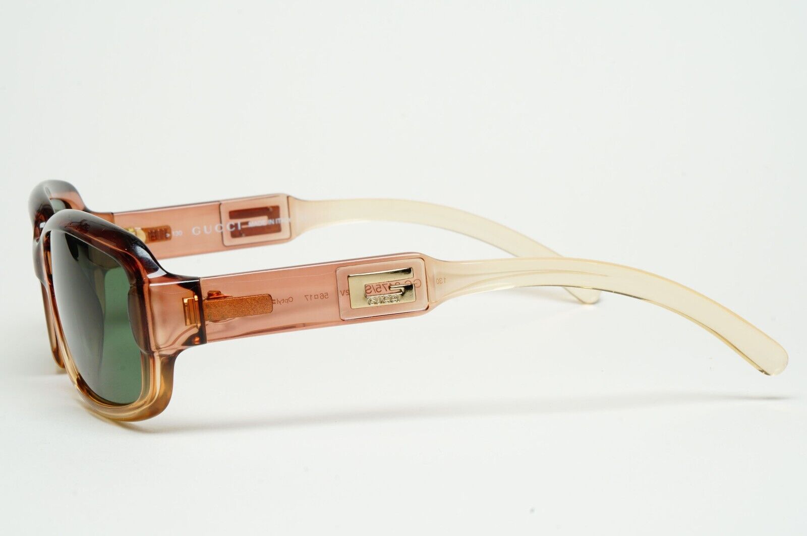 Gucci Sunglasses 1998 Vintage Brown Honey Transparent Green GG 2475/S T2V 110225