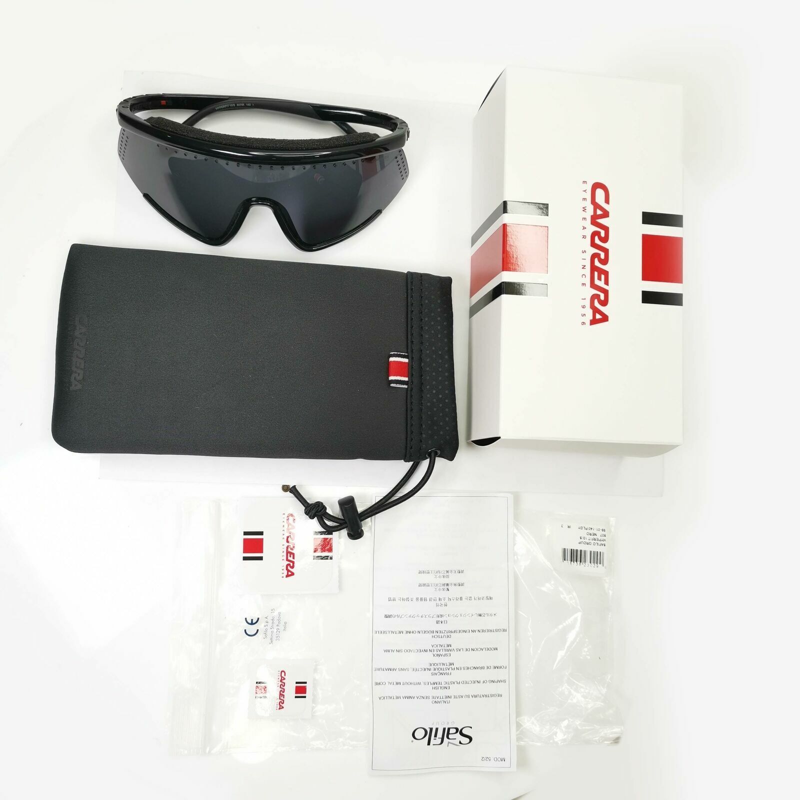 Carrera Black Shield Sunglasses Hyperfit 10 Designer Sport Cycling Visor 807IR